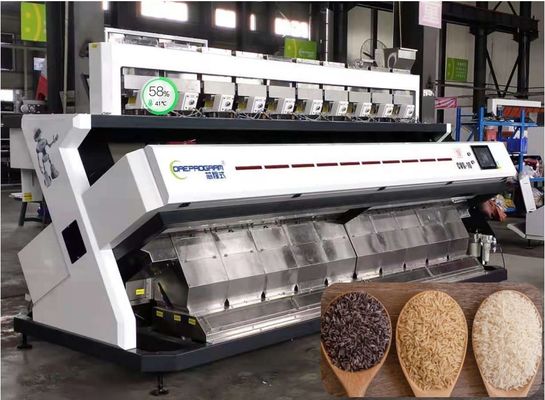 chất lượng  10 Chutes Rice Color Sorter Large Capacity Black White Red Brown Waterfall Structure 2520Kg nhà máy sản xuất