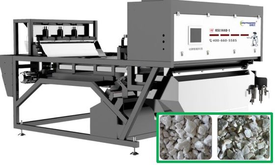 Máy phân loại màu thạch anh 3-5Cm Loại đai mục tiêu chính xác 1800Kg với Phần mềm của Microsoft